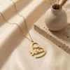 Custom Two Name Gold Plated Heart & Butterfly Necklace