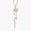 Custom Vertical Birth Flower Name Necklace