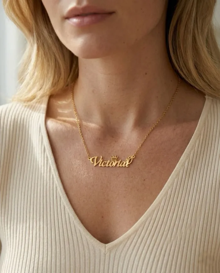 Bespoke Crown Name Jewelry  Necklace Custom