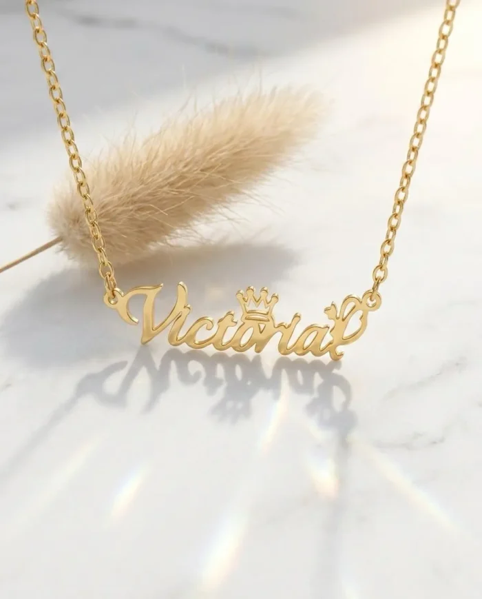 Bespoke Crown Name Jewelry  Necklace Custom