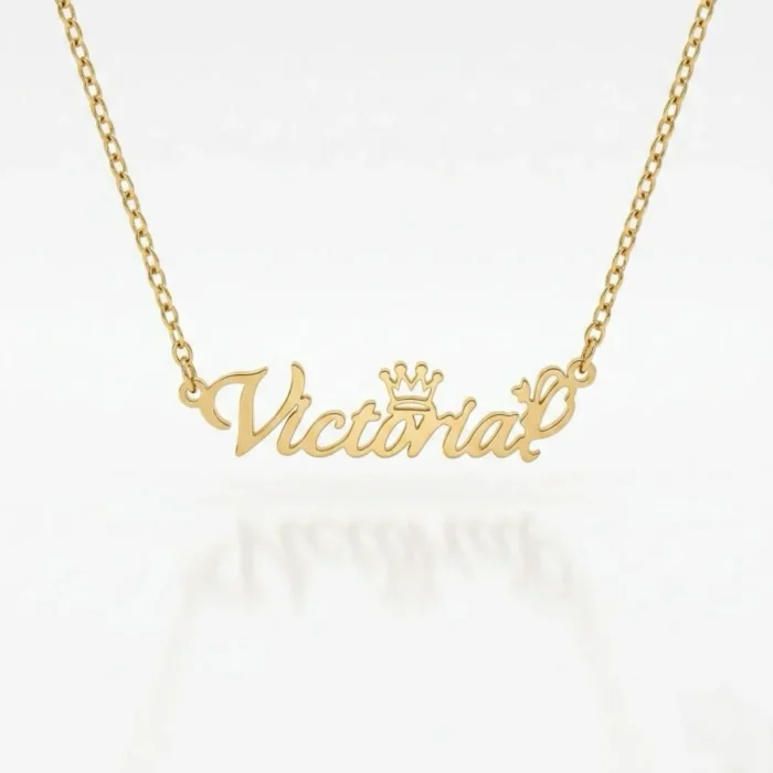 Bespoke Crown Name Jewelry  Necklace Custom