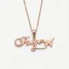 non tarnish rose gold custom jewelry with the name Paige and a butterfly design
